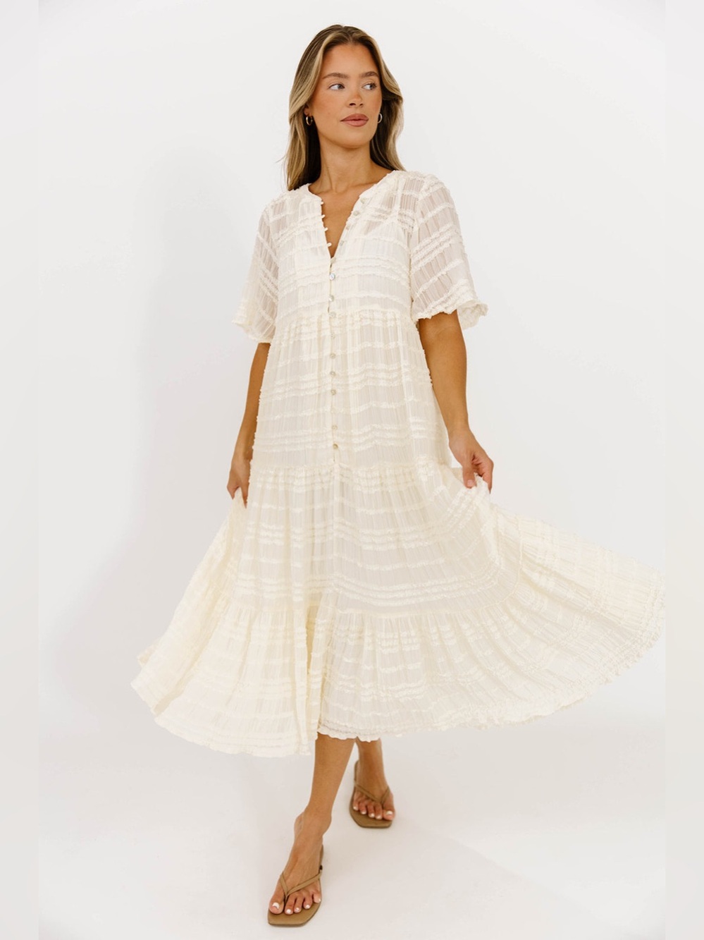 NWT Worth Collective Kristin Tiered Woven Maxi Dress